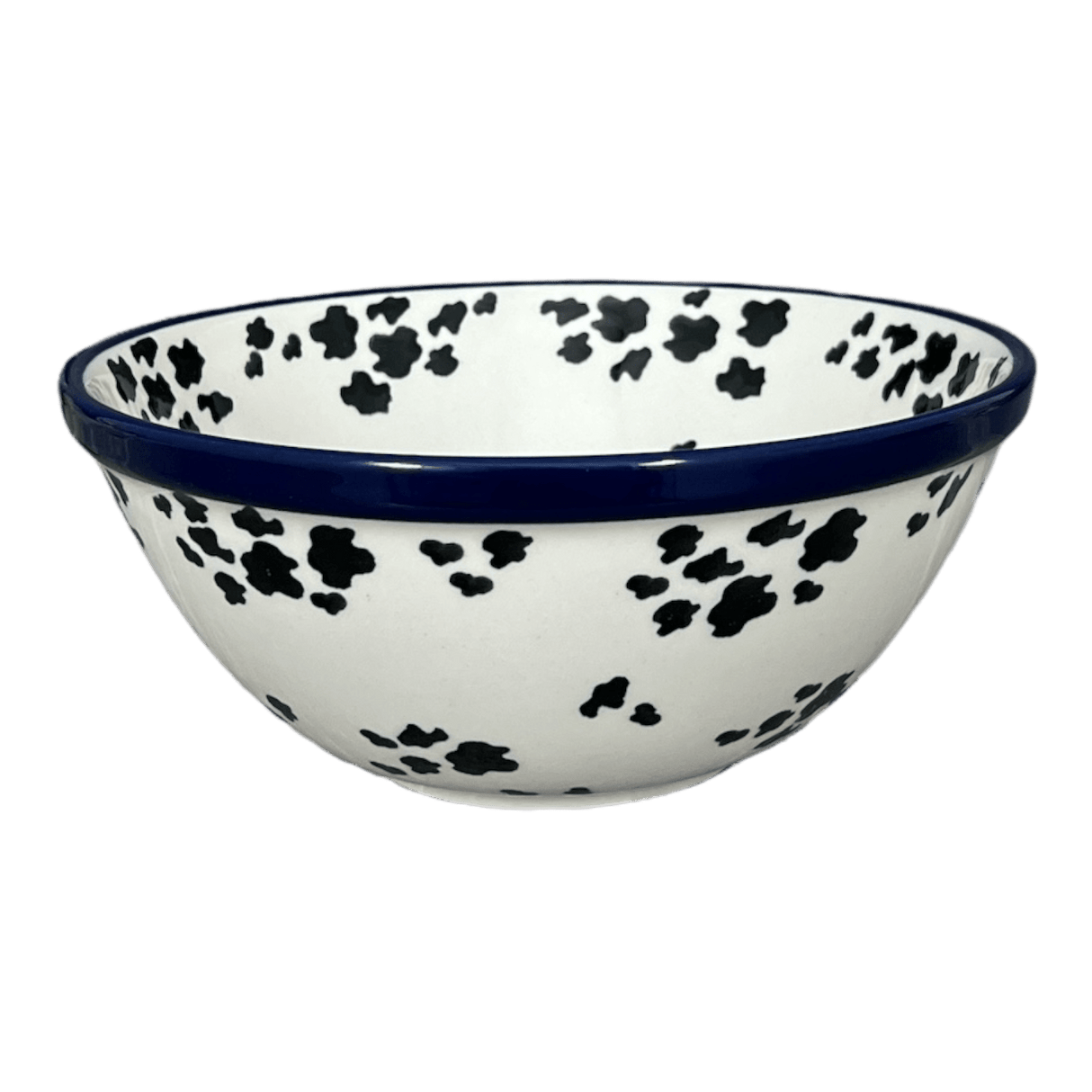 Bowl, Round, Kitchen, 7.75" in "Cowabunga - Blue Rim" by Ceramika Artystyczna | A057-2417X