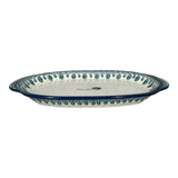 Tray, Oval, Handles, 10.75" x 15.25" in "Peacock Plume" by Ceramika Artystyczna | A684-2218X