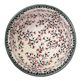 Polish Pottery Bowl, Round, 7.75" in "Cherry Blossoms - Solid Rim" by Manufaktura | M085S-DPGJA Additional Image at PolishPotteryOutlet.com