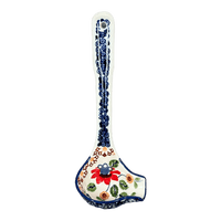 A picture of a Polish Pottery Gravy Ladle (Mediterranean Blossoms) | L015S-P274 as shown at PolishPotteryOutlet.com/products/7-5-gravy-ladle-mediterranean-blossoms-l015s-p274