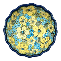 A picture of a Polish Pottery Zaklady 6" Blossom Bowl (Sunny Meadow) | Y1945A-ART332 as shown at PolishPotteryOutlet.com/products/6-blossom-bowl-sunny-meadow-y1945a-art332