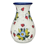 Vase, Tall, 8.5", WR (WR30D) in "Strawberries & Blossoms" by W.R. Ceramika | WR30D-WR2