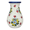 Polish Pottery Vase, Tall, 8.5", WR (WR30D) in "Strawberries & Blossoms" by W.R. Ceramika | WR30D-WR2 at PolishPotteryOutlet.com