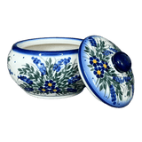 Container, Round, Covered, 5" x 4", WR (WR31I) in "Delphinium Spray" by W.R. Ceramika | WR31I-BW3