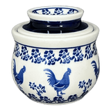 Butter Crock, 4.5" x 3.5" in "Rooster Blues" by Zaklady | Y1512-D1149