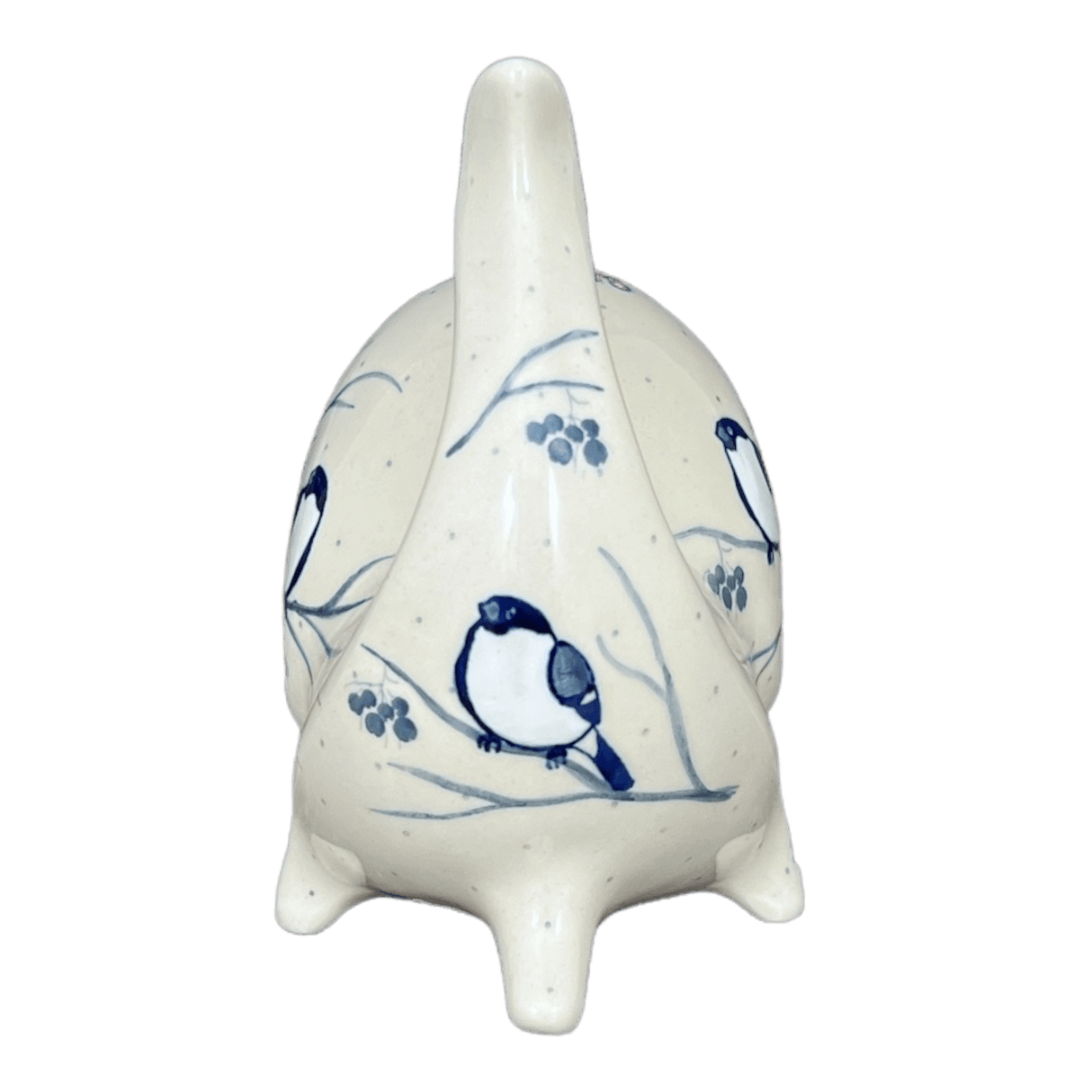 Scrubby Holder, Fish Shaped, 6.75" in "Bullfinch on Blue" by Ceramika Artystyczna | AF28-U4830