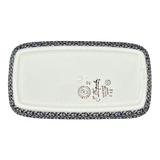 Butter Dish, American, 4" x 7.5" in "Hummingbird Harvest" by Manufaktura | M074S-JZ35