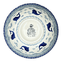 A picture of a Polish Pottery Bowl, Round, Kitchen, 6.75" in "Koi Pond" by Ceramika Artystyczna | A058-2372X as shown at PolishPotteryOutlet.com/products/c-a-6-75-kitchen-bowl-koi-pond-a058-2372x