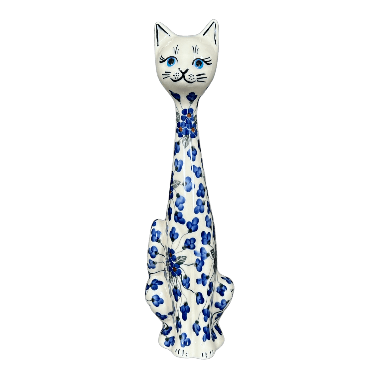 Figurine, Tall Cat, 12.5", WR (WR40A) in "Blossoms & Berries" by W.R. Ceramika | WR40A-AW1