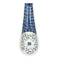 A picture of a Polish Pottery Large Spoon Rest (Baby Blue Eyes) | P007T-MC19 as shown at PolishPotteryOutlet.com/products/large-spoon-rest-baby-blue-eyes-p007t-mc19