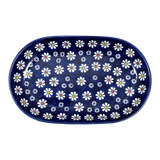 Plate, Roaster, Oval, 7"x11" in "Midnight Daisies" by Manufaktura | P099S-S002