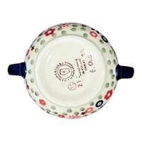 A picture of a Polish Pottery 3.5" Traditional Sugar Bowl (Full Bloom) | C015S-EO34 as shown at PolishPotteryOutlet.com/products/3-5-traditional-sugar-bowl-full-bloom-c015s-eo34