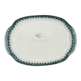 Tray, Oval, Handles, 10.75" x 15.25" in "Peacock Plume" by Ceramika Artystyczna | A684-2218X