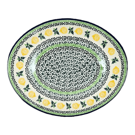 Dish, Oval, 10.25" in "Lemons and Leaves" by Ceramika Artystyczna | AC93-2749X