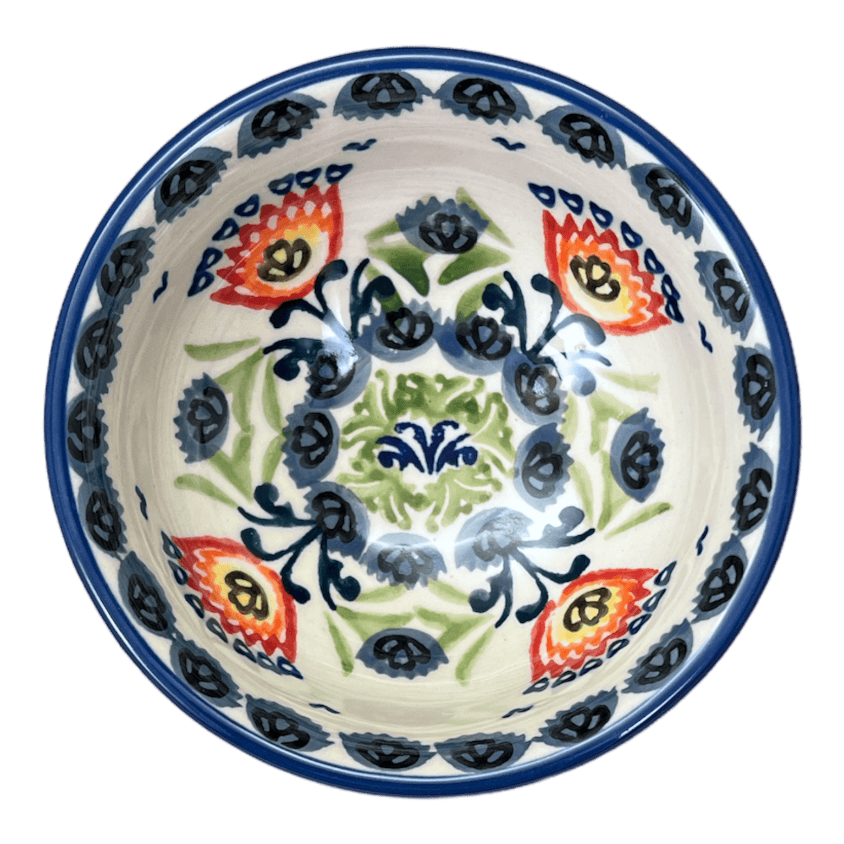 Bowl, Round, Dipping, 4.25" in "Floral Fans" by Manufaktura | M153S-P314