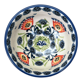 Polish Pottery Dipping Bowl (Floral Fans) | M153S-P314 Additional Image at PolishPotteryOutlet.com