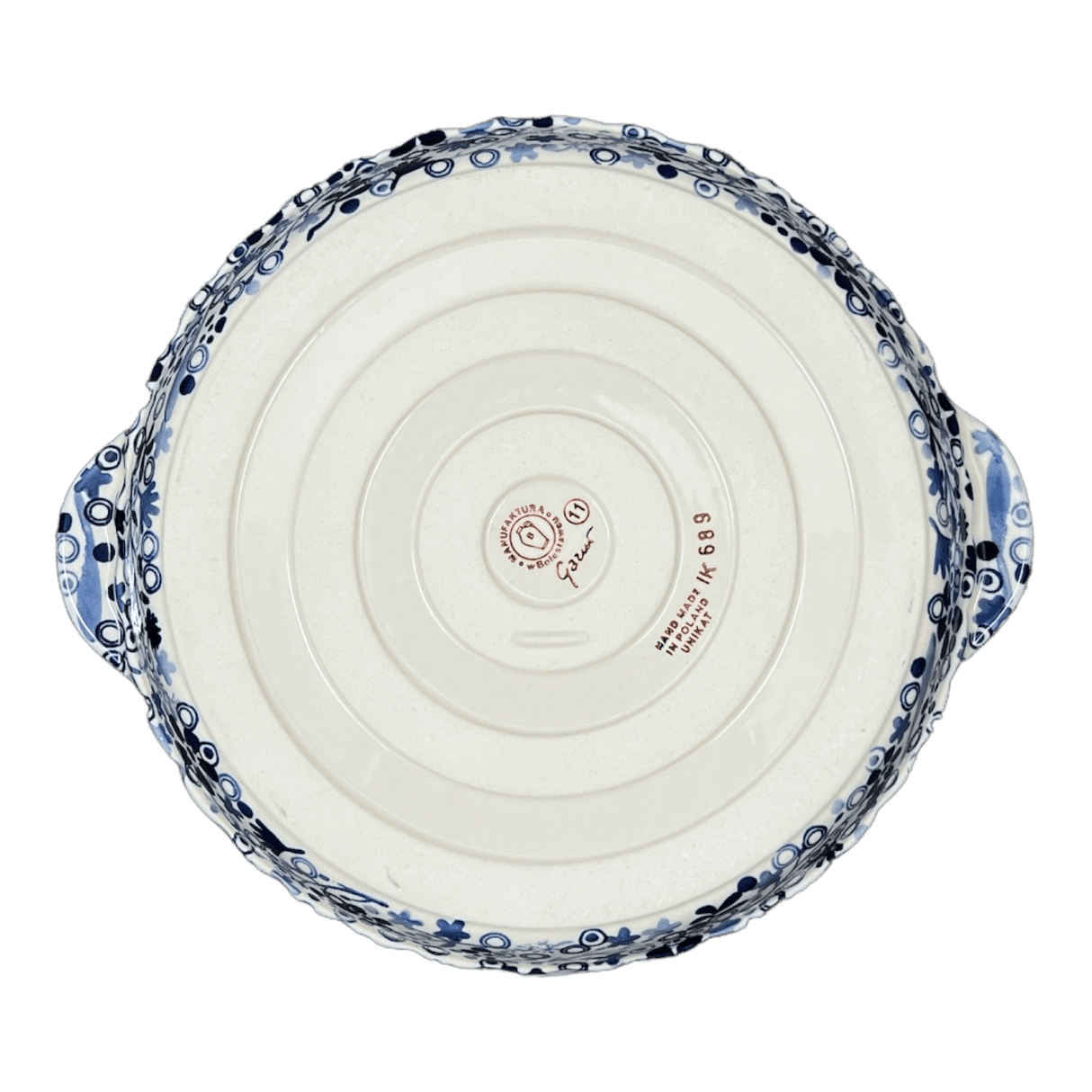 Baker, Round, Pie Plate, Handles, 9.75" in "Rambling Blues" by Manufaktura | Z148S-GZ50