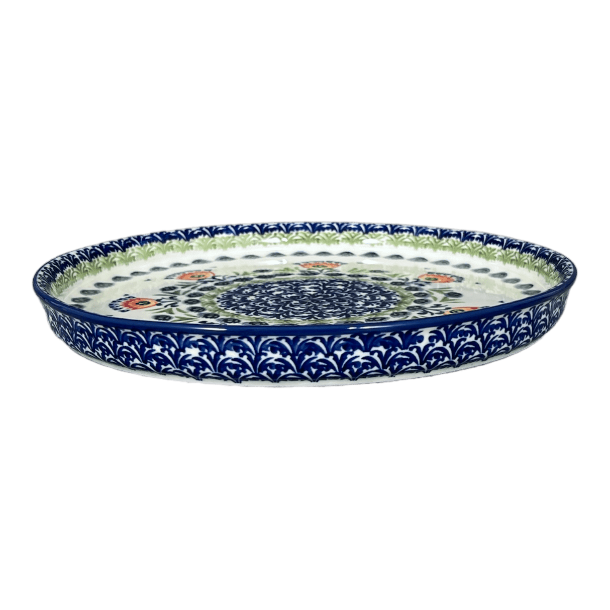 Tray, Round, 10.25" in "Floral Fans" by Manufaktura | T153S-P314