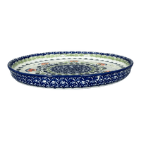 A picture of a Polish Pottery Tray, Round, 10.25" in "Floral Fans" by Manufaktura | T153S-P314 as shown at PolishPotteryOutlet.com/products/round-tray-floral-fans-t153s-p314