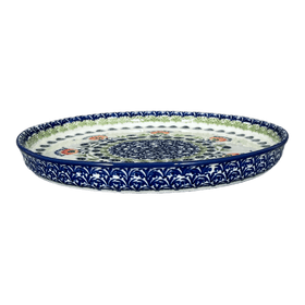 Polish Pottery Tray, Round, 10.25" in "Floral Fans" by Manufaktura | T153S-P314 Additional Image at PolishPotteryOutlet.com