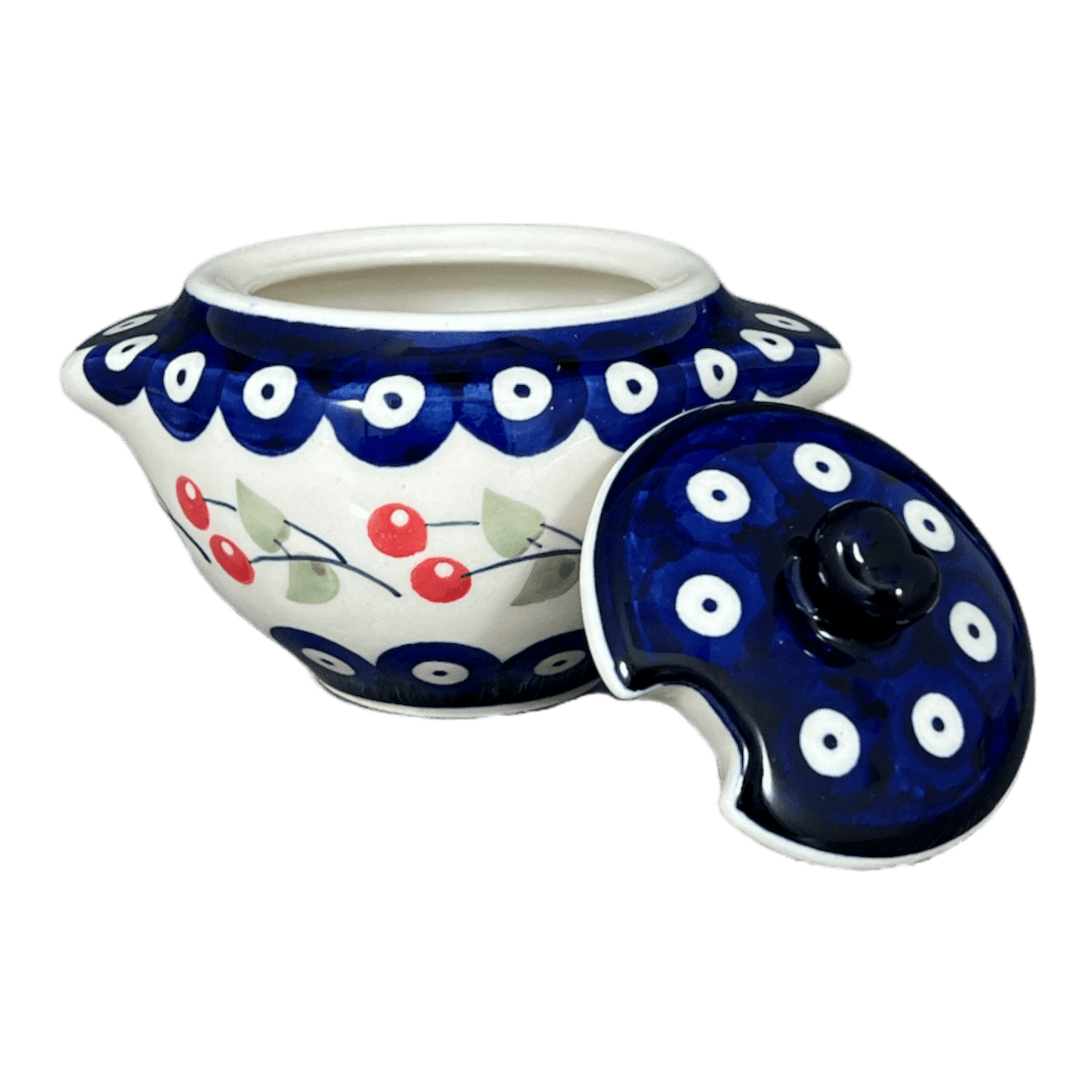 Bowl, Round, Sugar Bowl, 3" in "Cherry Dot" by Manufaktura | C003T-70WI