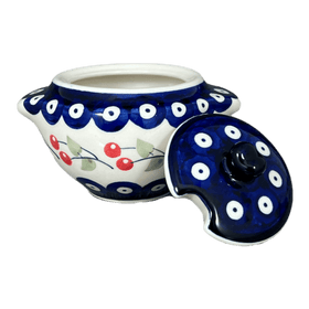 Polish Pottery 3" Sugar Bowl (Cherry Dot) | C003T-70WI Additional Image at PolishPotteryOutlet.com