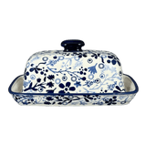 Butter Dish, American, 4" x 7.5" in "Rambling Blues" by Manufaktura | M074S-GZ50