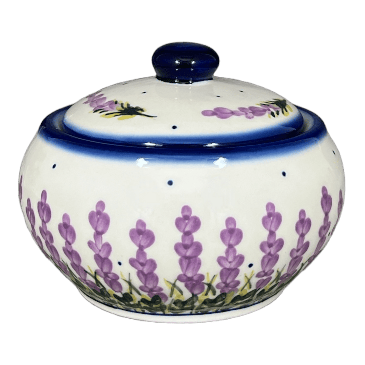 Container, Round, Covered, 5" x 4", WR (WR31I) in "Lavender Fields" by W.R. Ceramika | WR31I-BW4