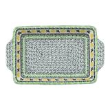 Casserole, Rectangular, Handles, 13" x 8" in "Lemons and Leaves" by Ceramika Artystyczna | AA59-2749X