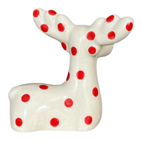 Figurine, Reindeer, 3.25" in "Dotted Reds" by Galia | GZW32-PG3