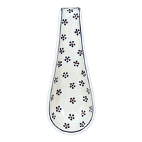 A picture of a Polish Pottery Spoon Rest, Large, 9.25" in "Petite Floral" by Manufaktura | P007T-64 as shown at PolishPotteryOutlet.com/products/large-spoon-rest-petite-floral-p007t-64