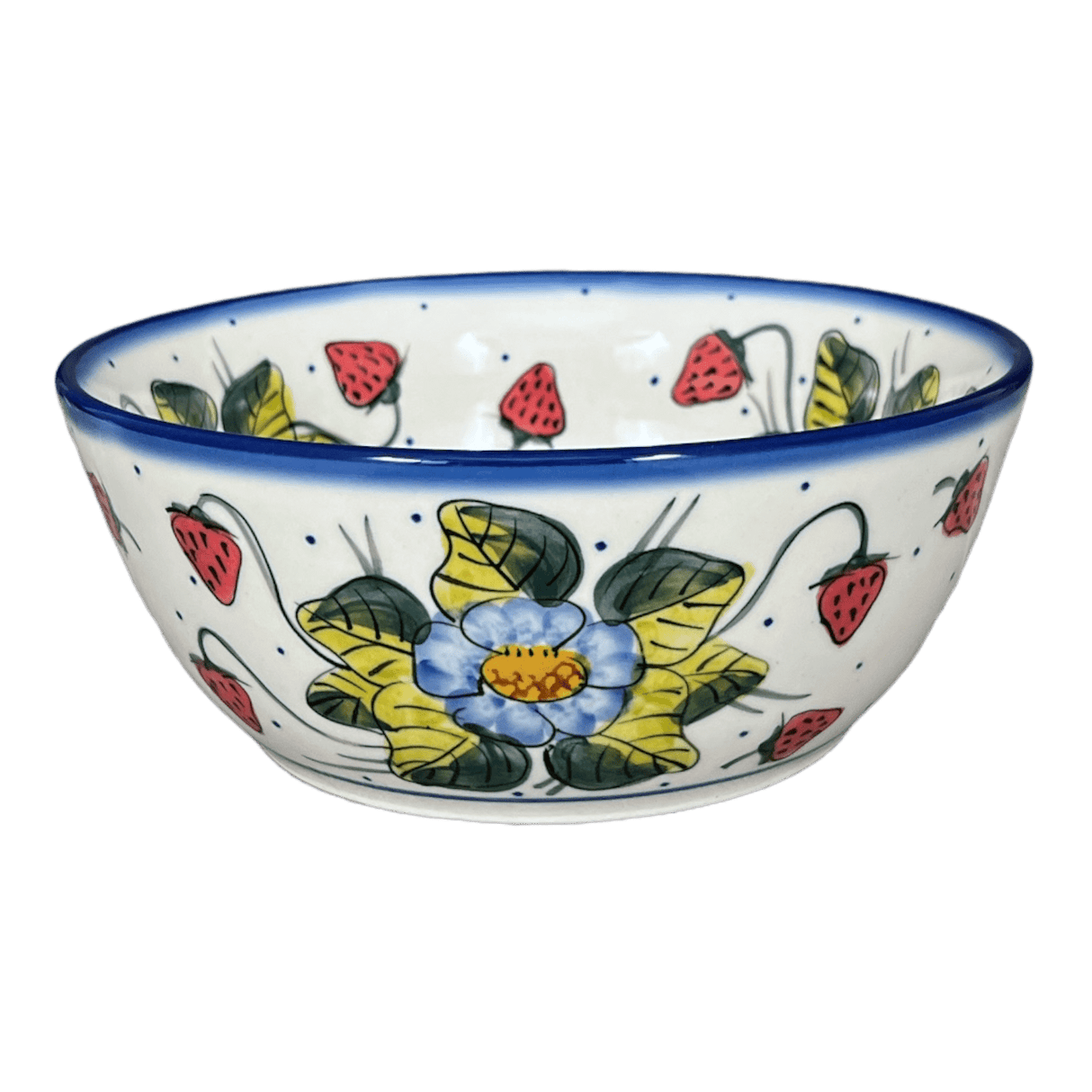 Bowl, Round, 7.75", WR (WR12D) in "Strawberries & Blossoms" by W.R. Ceramika | WR12D-WR2