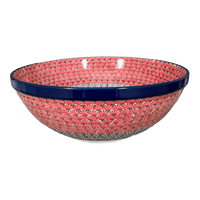 A picture of a Polish Pottery Bowl, Round, 12.75" in "Coral Fans" by Ceramika Artystyczna | A154-2199X as shown at PolishPotteryOutlet.com/products/c-a-12-75-bowl-coral-fans-a154-2199x