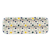 A picture of a Polish Pottery Egg Carton, 13.25" x 5" in "Star Shower" by Ceramika Artystyczna | AC28-359X as shown at PolishPotteryOutlet.com/products/13-25-x-5-egg-carton-star-shower-ac28-359x