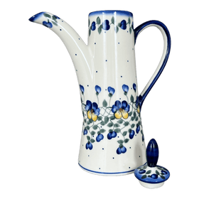 Polish Pottery Teapot, 1.1 Liter "Opus", WR (WR8G) in "Pansy Wreath" by W.R. Ceramika | WR8G-EZ2 Additional Image at PolishPotteryOutlet.com