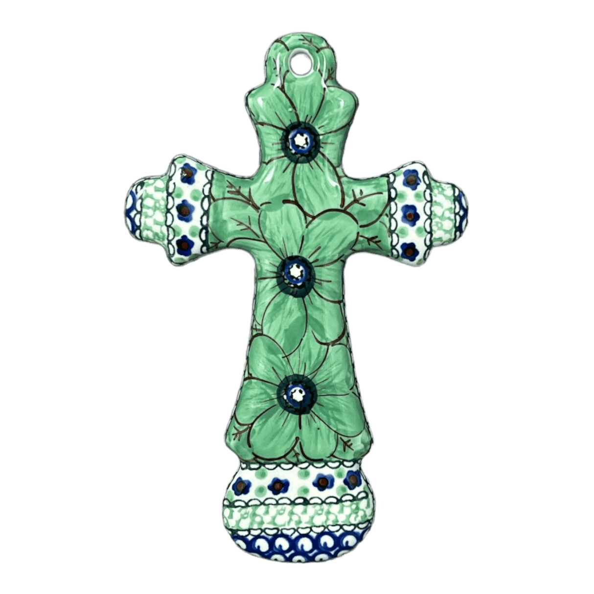 Cross, Large, 7.75" in "Green Goddess" by Ceramika Artystyczna | A533-U408A