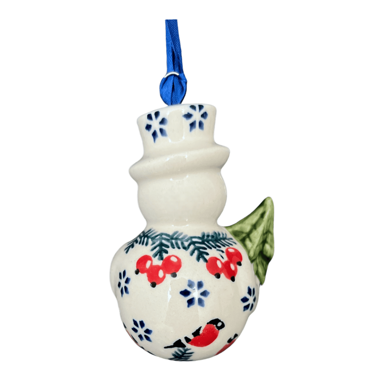 Ornament, Snowman with Tree, 2" in "Red Bird" by Manufaktura | K143T-GILE