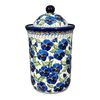 Polish Pottery Zaklady 2 Liter Container (Pansies in Bloom) | Y1244-ART277 at PolishPotteryOutlet.com