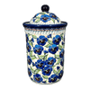 Polish Pottery Zaklady 2 Liter Container (Pansies in Bloom) | Y1244-ART277 at PolishPotteryOutlet.com