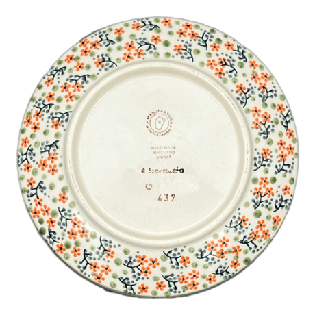 Plate, Round, Dessert, 7.25" in "Peach Blossoms - Solid Rim" by Manufaktura | T131S-AS46A