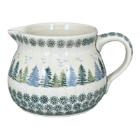 A picture of a Polish Pottery 1.5 Liter Pitcher (Pine Forest) | D043S-PS29 as shown at PolishPotteryOutlet.com/products/1-5-l-wide-mouth-pitcher-pine-forest-d043s-ps29