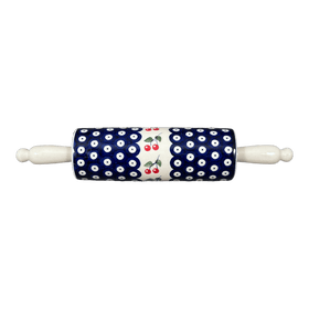 Polish Pottery Rolling Pin, 14.25" in "Cherry Dot" by Manufaktura | W012T-70WI Additional Image at PolishPotteryOutlet.com