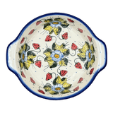 Baker, Round, 8", WR (WR43F) in "Strawberries & Blossoms" by W.R. Ceramika | WR43F-WR2