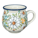 Mug, Belly Mug, Small, 7 oz in "Daisy Bouquet" by Manufaktura | K067S-TAB3