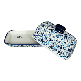 Polish Pottery American Butter Dish (Scattered Blues) | M074S-AS45 Additional Image at PolishPotteryOutlet.com