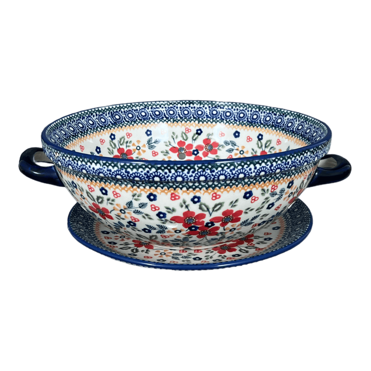 Bowl, Round, Berry Bowl, 9.75" in "Ruby Bouquet" by Manufaktura | D038S-DPCS