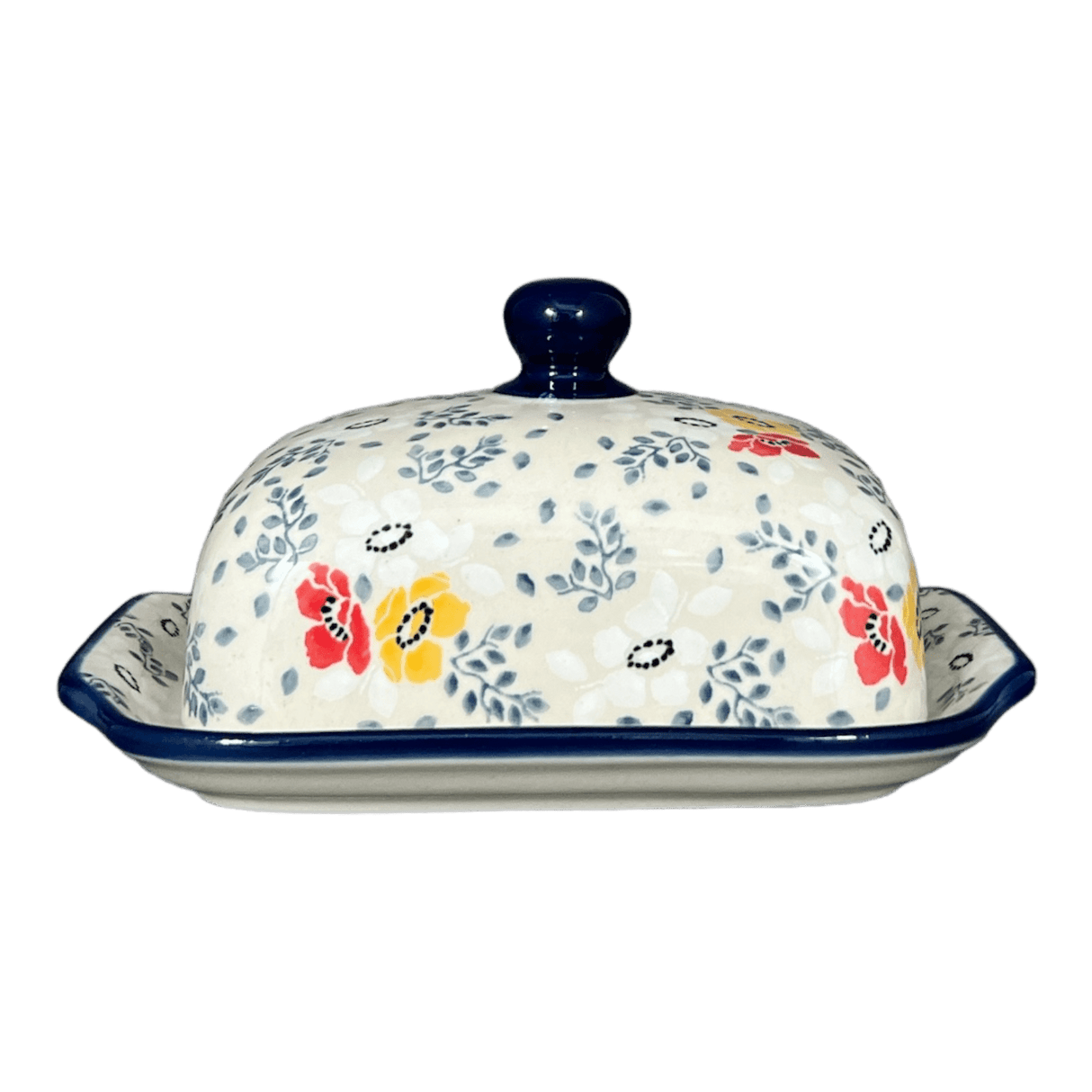 Butter Dish, 7" x 5.5" in "Soft Bouquet" by Ceramika Artystyczna | A295-2378X