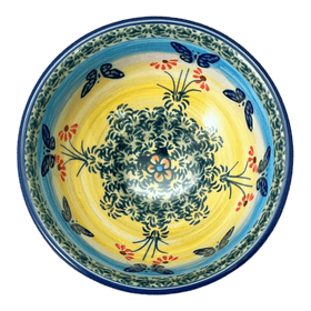 Polish Pottery Dipping Bowl (Butterflies in Flight) | M153S-WKM Additional Image at PolishPotteryOutlet.com