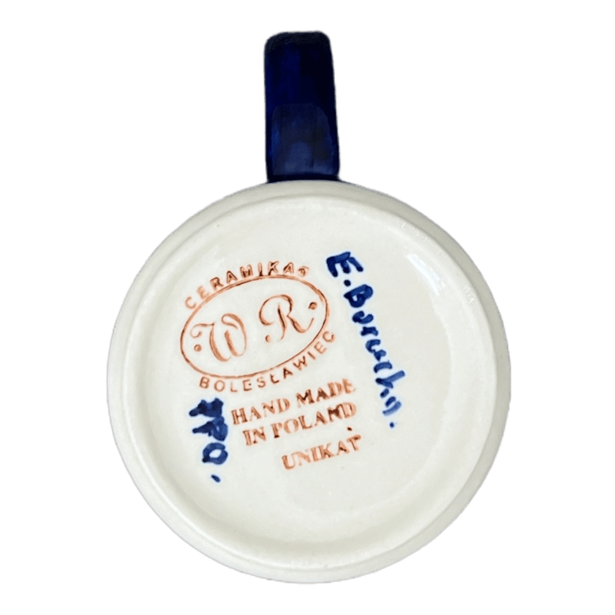 Mug, Straight Mug, 12 oz, WR (WR14E) in "Blue Floral Trellis" by W.R. Ceramika | WR14E-DT3