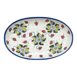 Oval Dish, 8.5" x 13.75", WR (WR13E) in "Strawberries & Blossoms" by W.R. Ceramika | WR13E-WR2